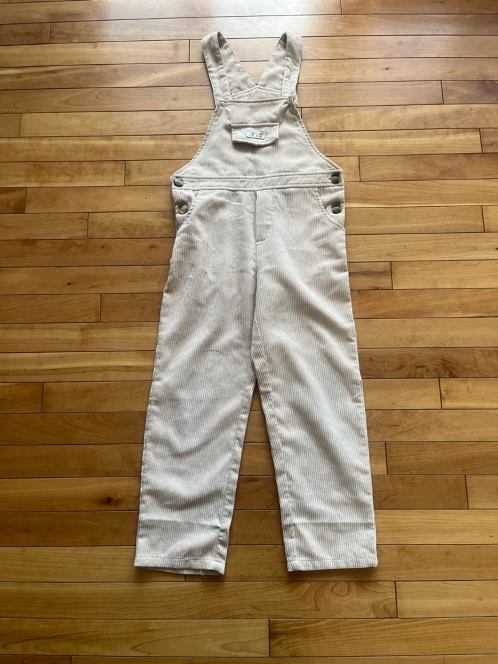 Beige Corduroy Overalls 8y